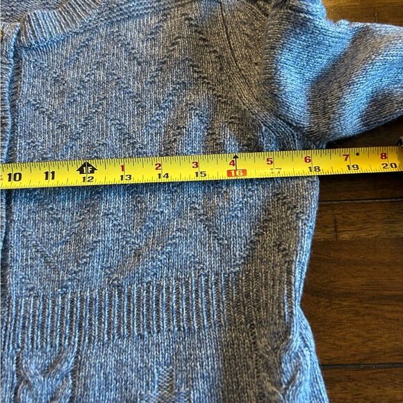 Sundance Cobalt Blue Wool Alpaca Lightweight Cardigan Sweater Medium Petite - Picture 4 of 7